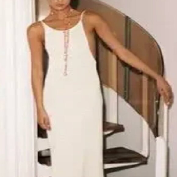 Mango Halter Knit Maxi Dress - Cream - Picture 2 of 11